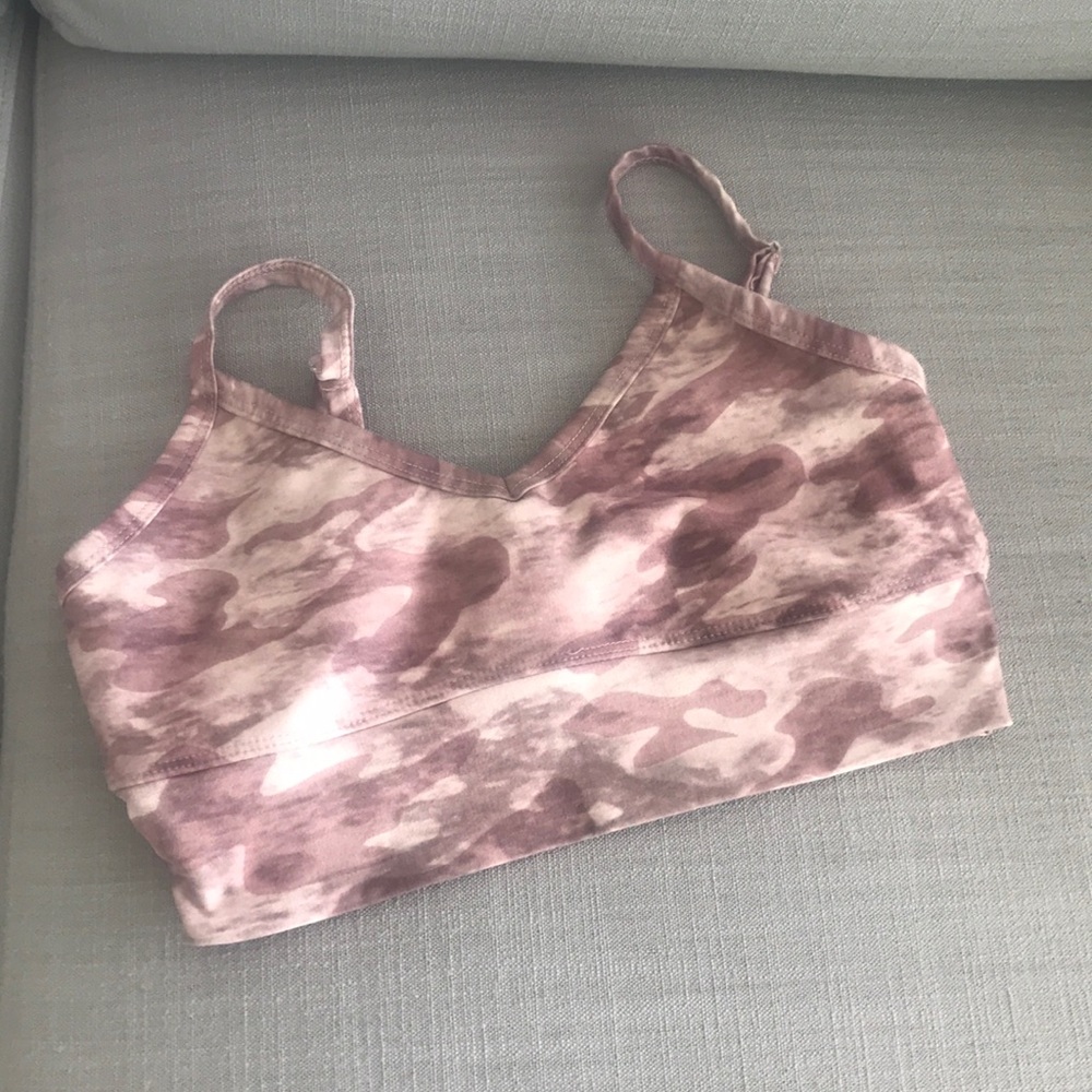 Pink camo sports bra